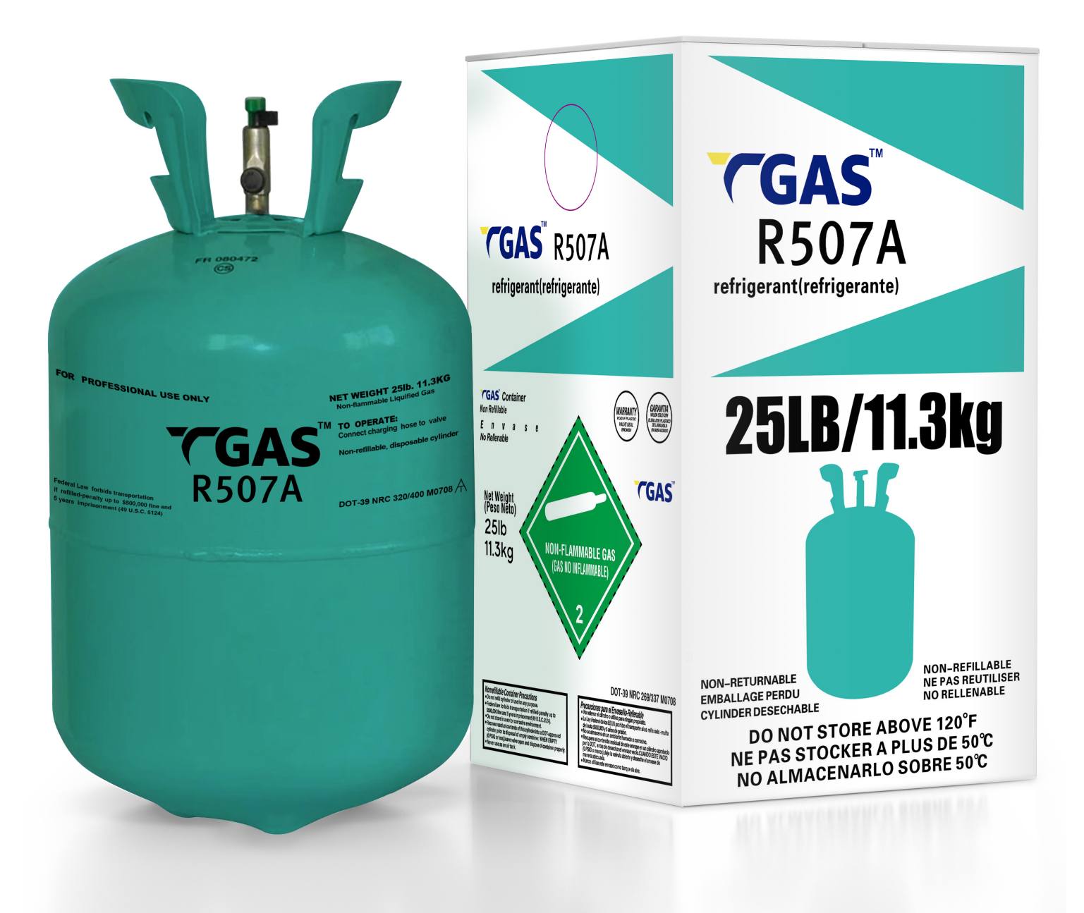 Pure R507A Refrigerant Gas